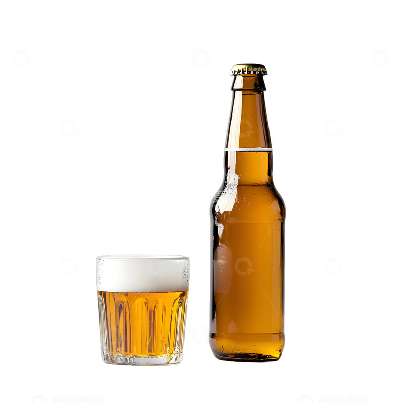 高清大图下载【趣麦麦图】一罐啤酒和啤酒瓶