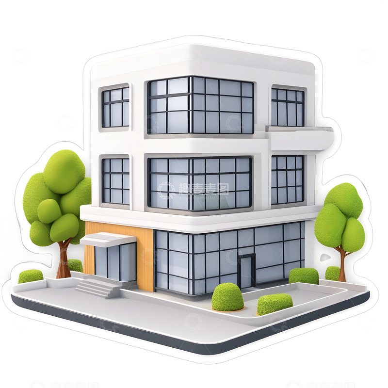 高清大图下载【趣麦麦图】教学楼贴纸展板