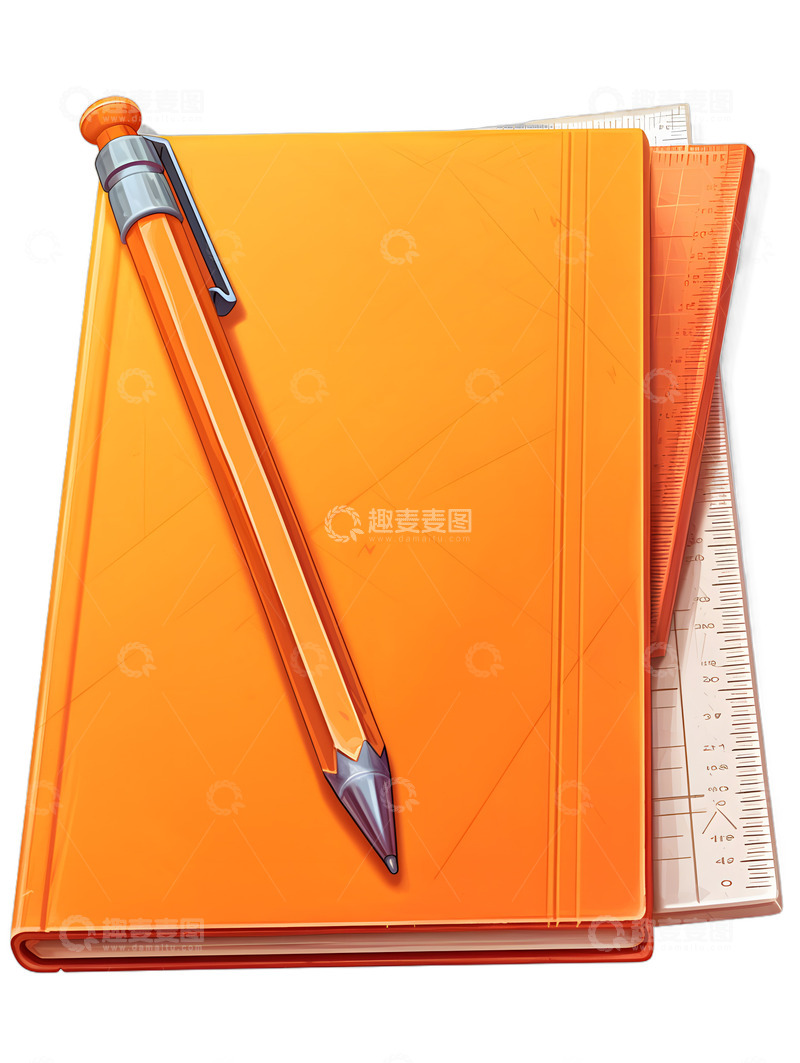 高清大图下载【趣麦麦图】笔与笔记本卡通文具