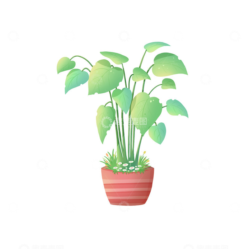 源文件下载【趣麦麦图】盆栽绿植元素