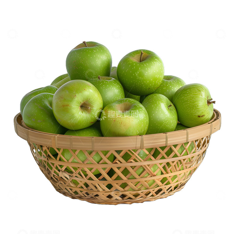 高清大图下载【趣麦麦图】一篮子青苹果