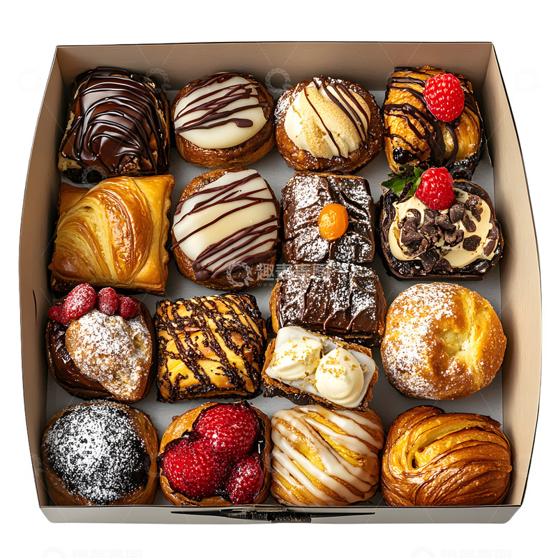 高清大图下载【趣麦麦图】一盒子甜点点心