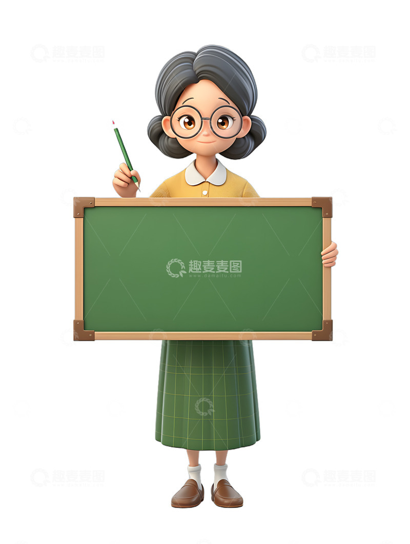 高清大图下载【趣麦麦图】老教师展示黑板看板