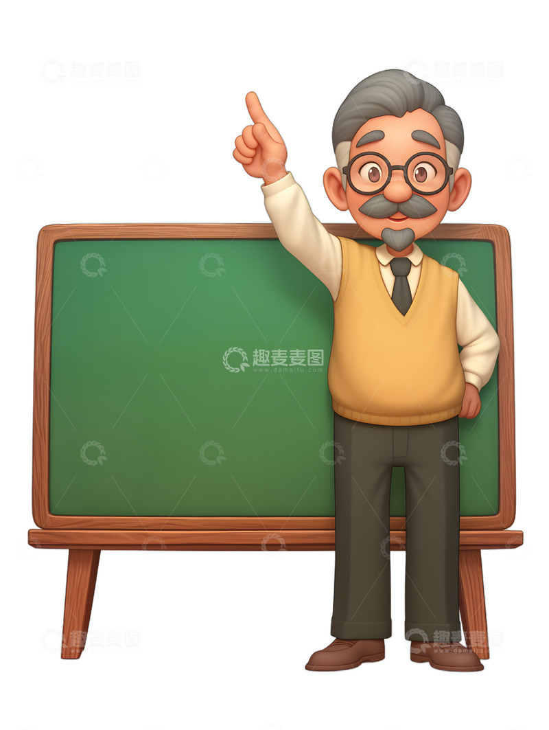 高清大图下载【趣麦麦图】老教师讲课黑板展示