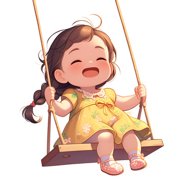 荡秋千的小女孩