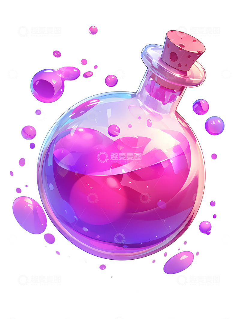 高清大图下载【趣麦麦图】化学药剂烧杯药水瓶