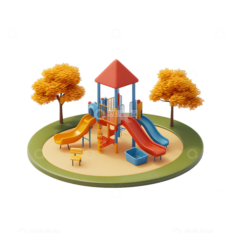 高清大图下载【趣麦麦图】儿童滑梯玩具娱乐公园操场