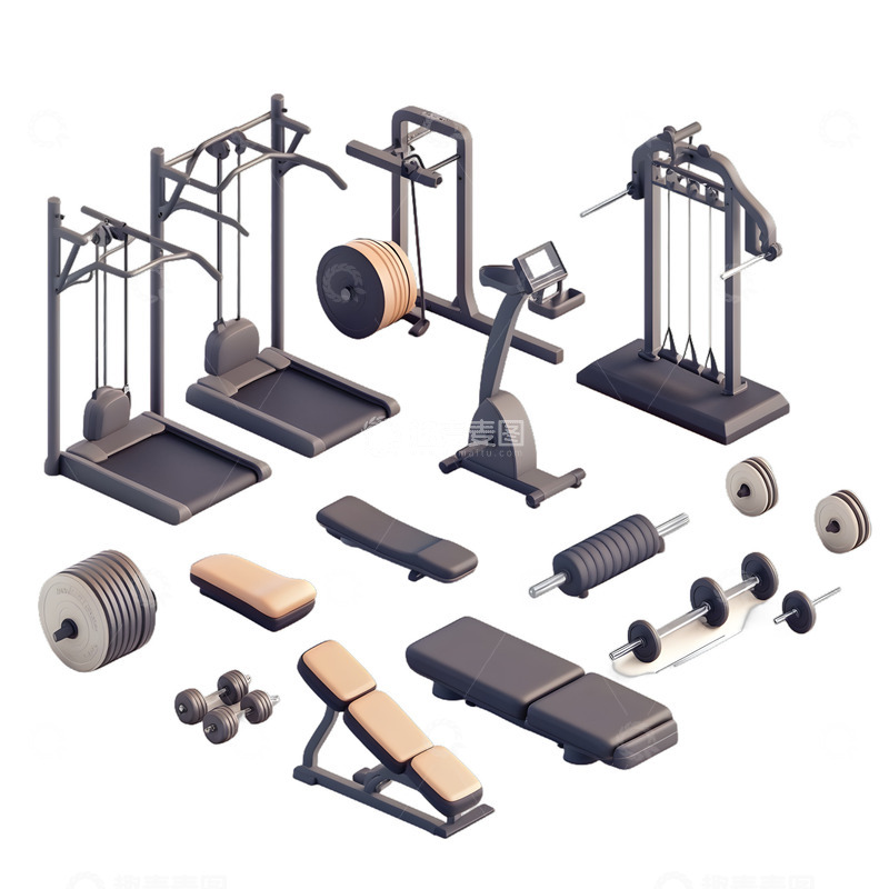 高清大图下载【趣麦麦图】健身器材健身
