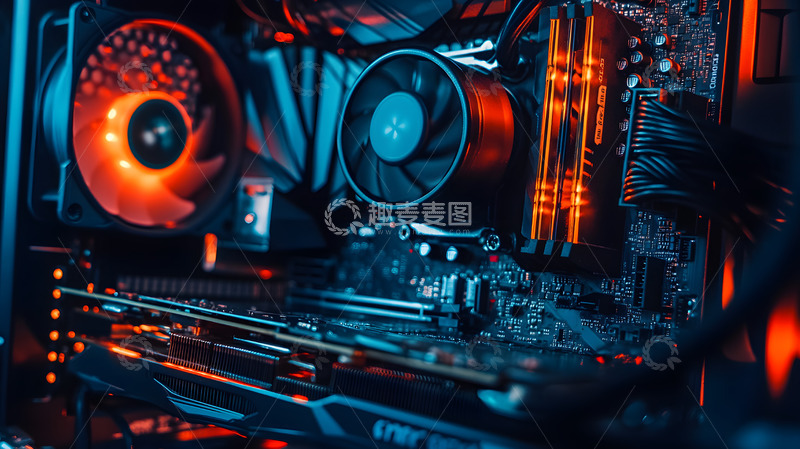 高清大图下载【趣麦麦图】高性能电脑主机内部构造壁纸