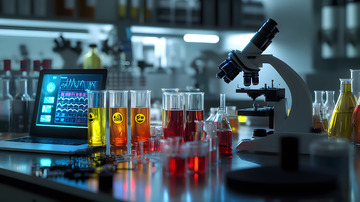 实验室显微镜与化学实验壁纸