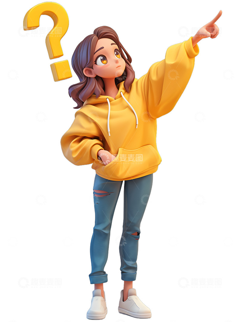 高清大图下载【趣麦麦图】女孩学生在提问