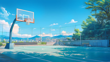 篮球场操场学校体育场