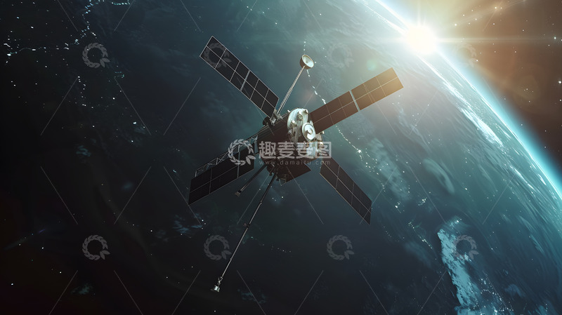 高清大图下载【趣麦麦图】太空中地球轨道上的卫星壁纸