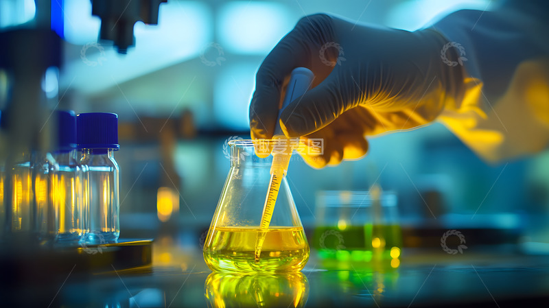 高清大图下载【趣麦麦图】实验室中进行液体分析的科学家手部特写壁纸