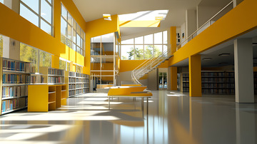 教学楼室内图书馆室内