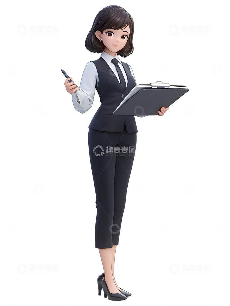 高清大图下载【趣麦麦图】白领拿着文件