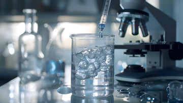 实验室显微镜和液体滴定科学研究