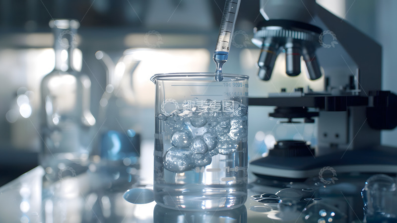 高清大图下载【趣麦麦图】实验室显微镜和液体滴定科学研究