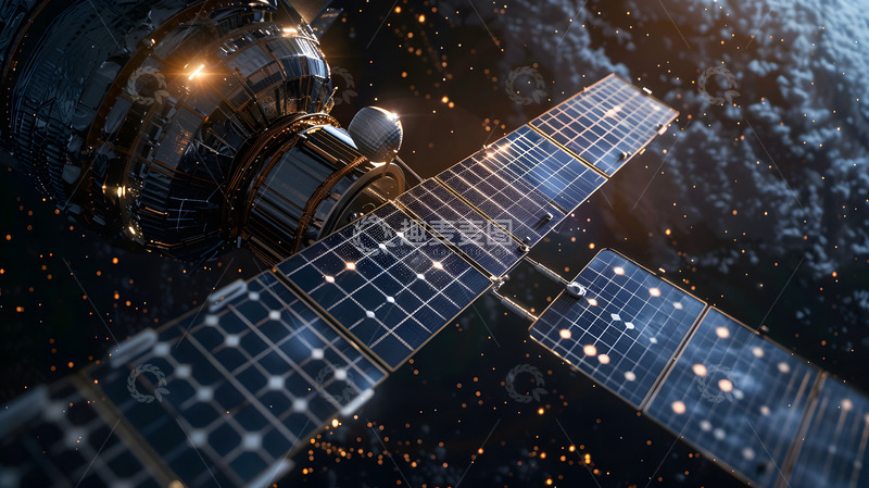 高清大图下载【趣麦麦图】太空中太阳能卫星近景壁纸