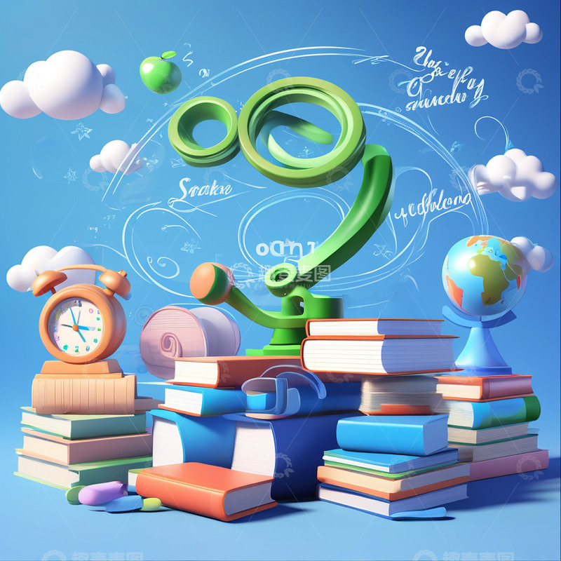 高清大图下载【趣麦麦图】开学海报背景