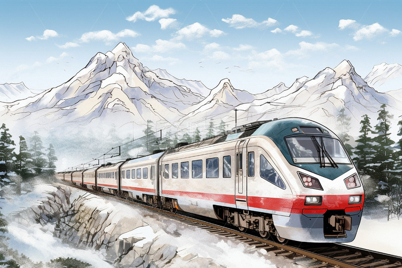 高清大图下载【趣麦麦图】老式火车行驶