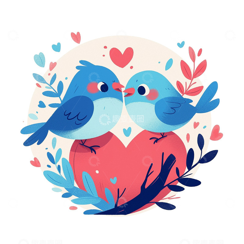 高清大图下载【趣麦麦图】蓝色可爱小鸟