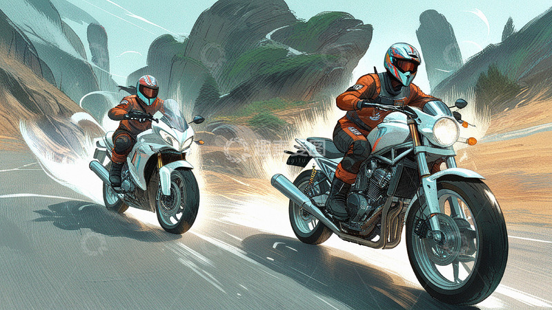 高清大图下载【趣麦麦图】摩托车骑行自驾游