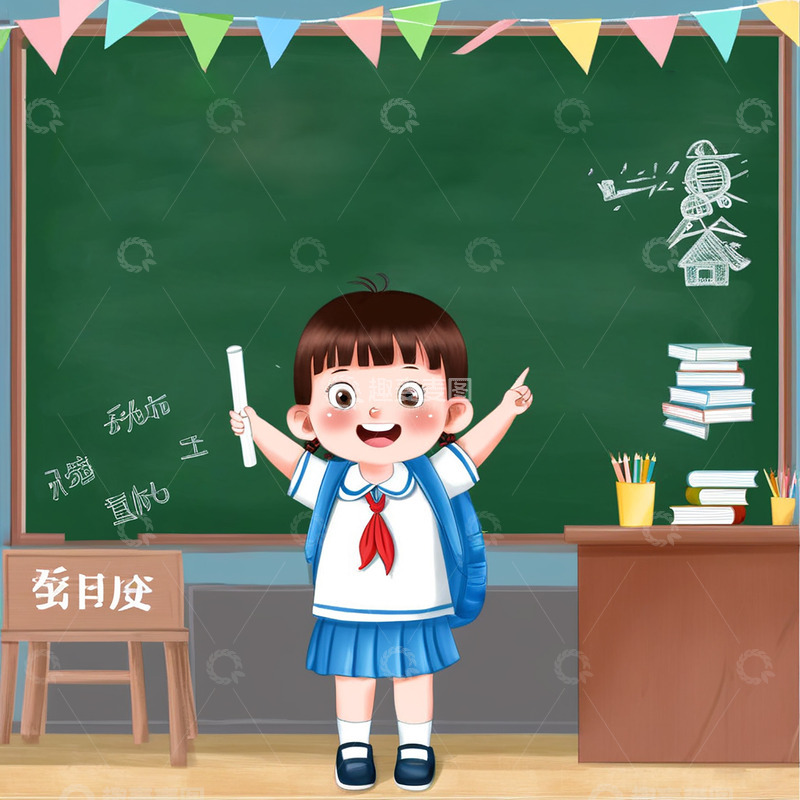 高清大图下载【趣麦麦图】新学期开学季