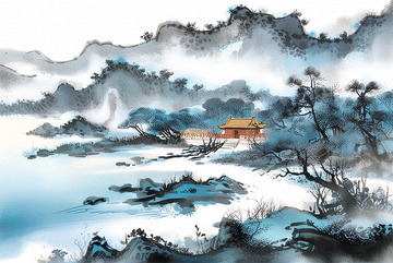 中国风山水风景