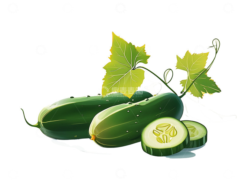 高清大图下载【趣麦麦图】绿色新鲜水果黄瓜
