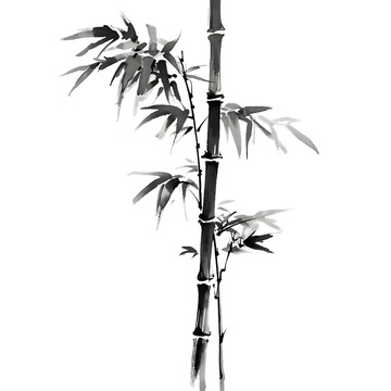 墨竹竹子国画