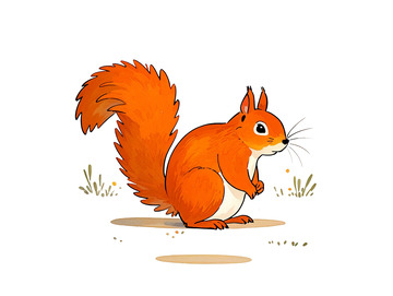 动物小松鼠插画