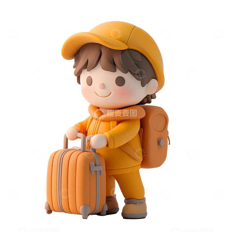 高清大图下载【趣麦麦图】3d旅行度假人物可爱男孩