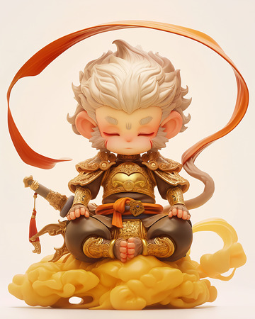 坐在筋斗云上的悟空