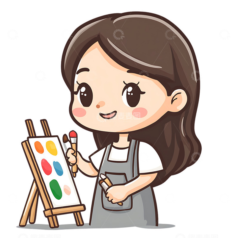 高清大图下载【趣麦麦图】美术画家教师