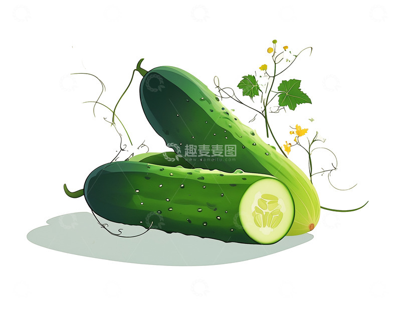 高清大图下载【趣麦麦图】绿色新鲜食材黄瓜