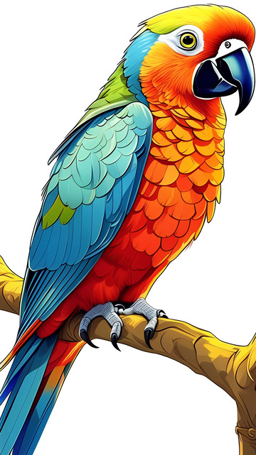 彩色漂亮鹦鹉