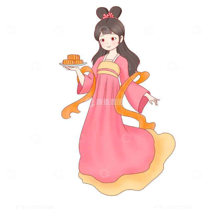 源文件下载【趣麦麦图】嫦娥仙女中秋月饼