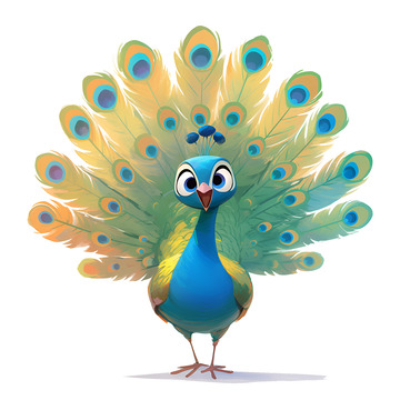 一个开屏的孔雀