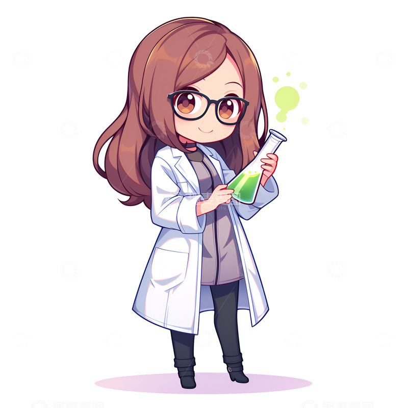 高清大图下载【趣麦麦图】拿着药剂的女科学家
