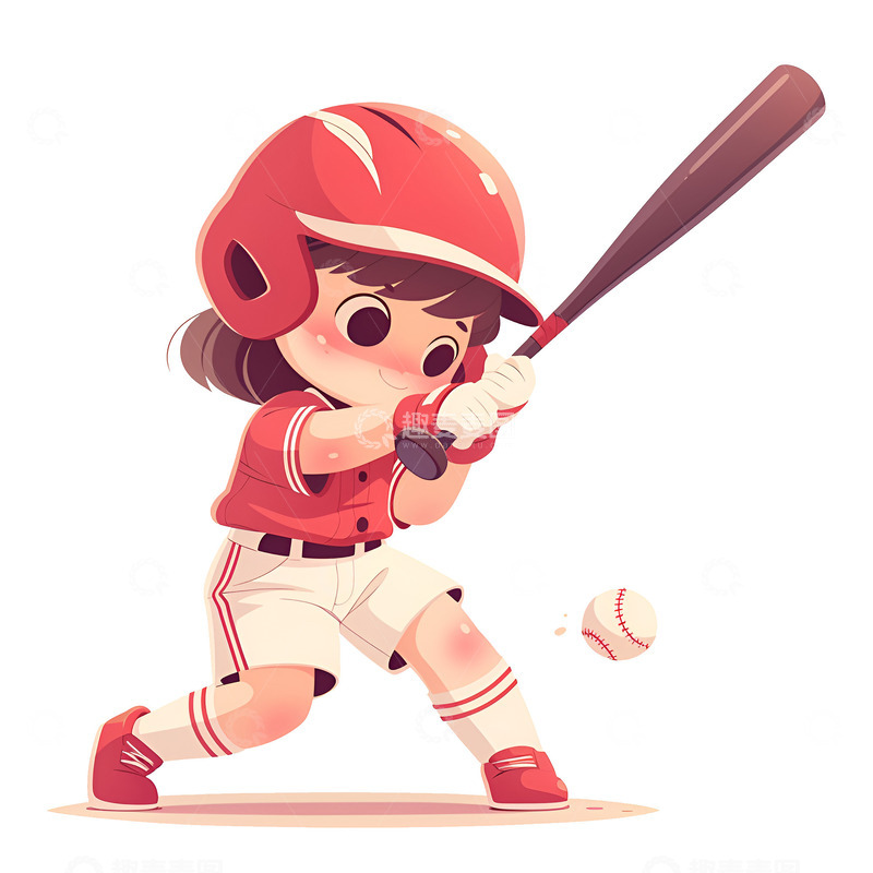 高清大图下载【趣麦麦图】打棒球的小孩子