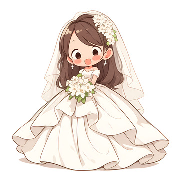 穿着婚纱的新娘