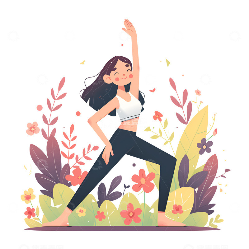 高清大图下载【趣麦麦图】做拉伸运动的女士