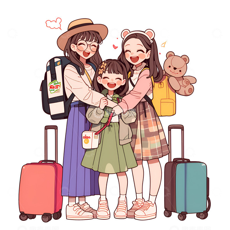 高清大图下载【趣麦麦图】一起出行旅游的姐妹