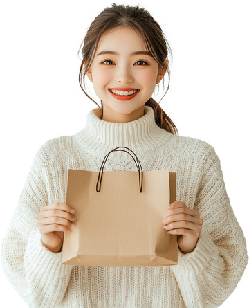 开心的购物女孩