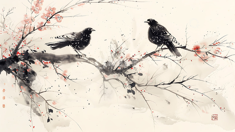 高清大图下载【趣麦麦图】国画艺术花鸟