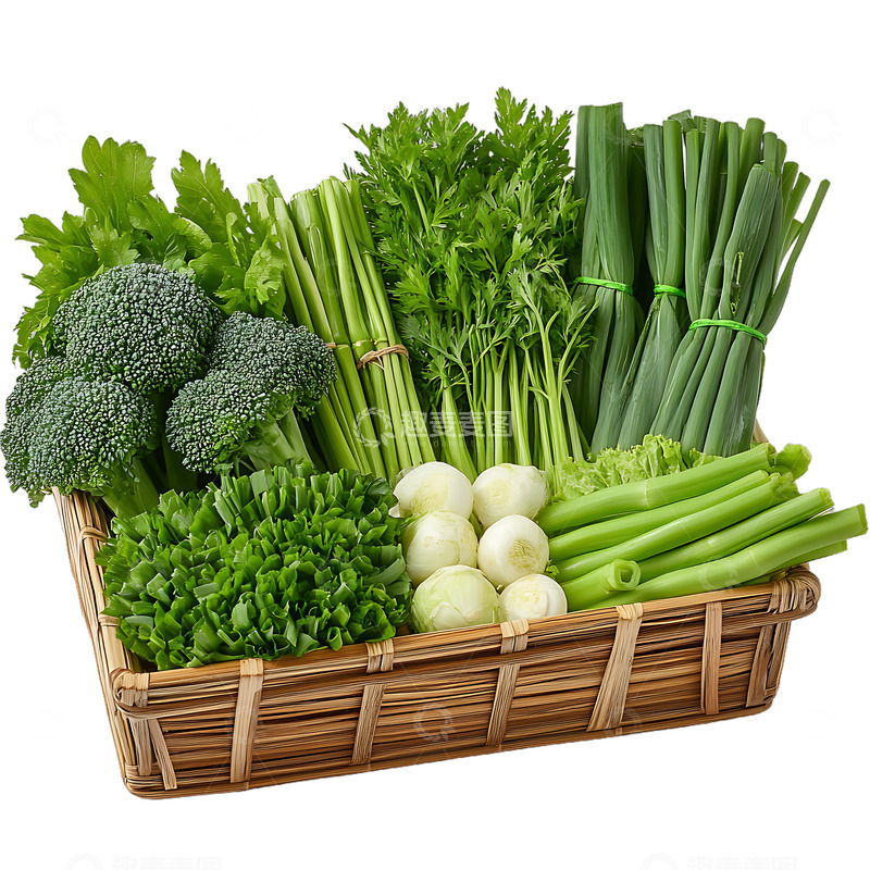 高清大图下载【趣麦麦图】一篮子蔬菜菜叶