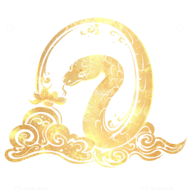 蛇年春节2025烫金祥云生肖贴纸门贴窗贴