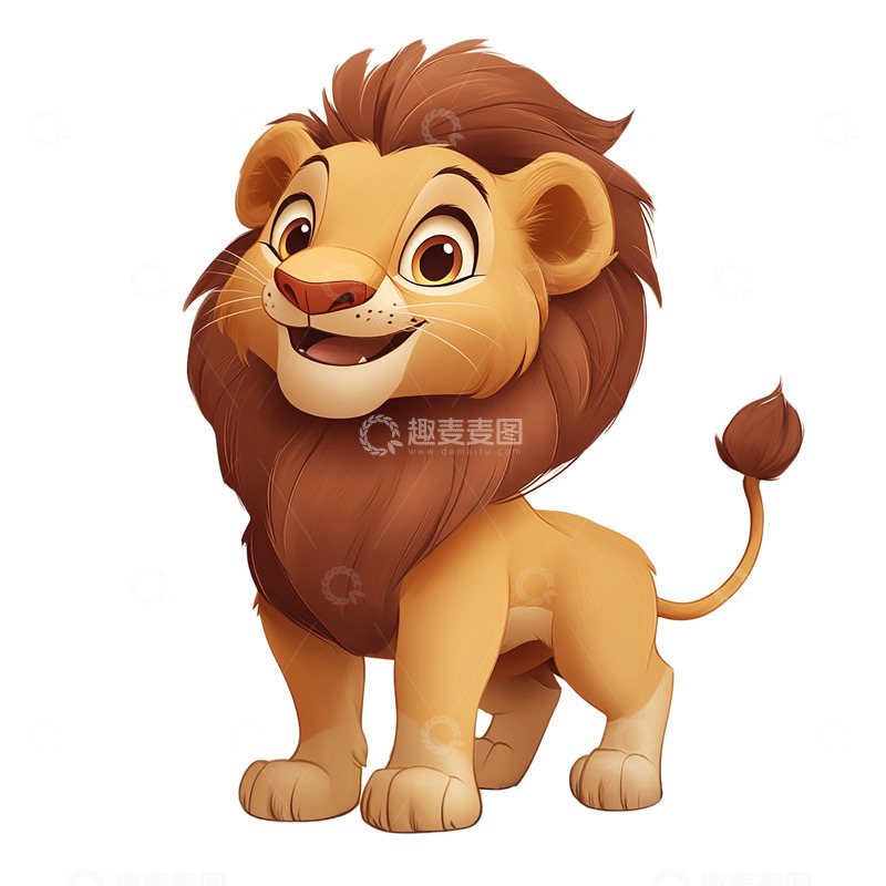 高清大图下载【趣麦麦图】站着微笑的小狮子