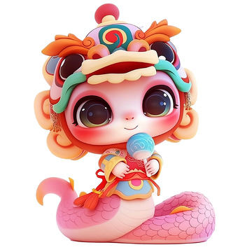 可爱生肖蛇卡通形象素材